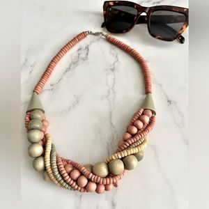 Vintage Pastel Wooden Necklace